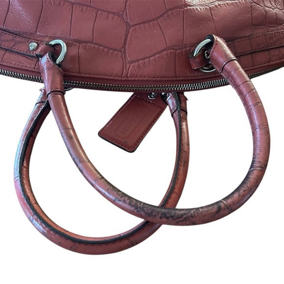 COACH Madison Crocodile Embossed Leather Lindsey Bag - Picture 5 of 10